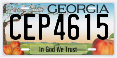 GA license plate CEP4615