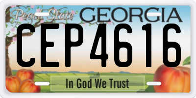 GA license plate CEP4616