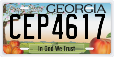 GA license plate CEP4617