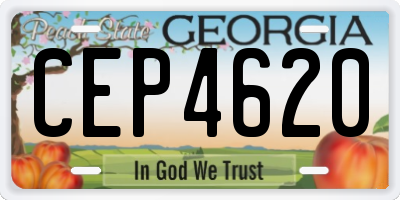 GA license plate CEP4620