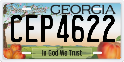 GA license plate CEP4622