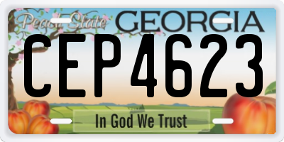 GA license plate CEP4623