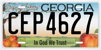 GA license plate CEP4627