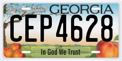 GA license plate CEP4628
