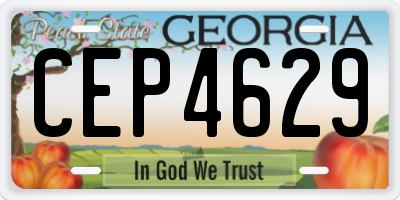 GA license plate CEP4629