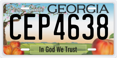 GA license plate CEP4638