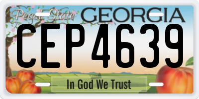 GA license plate CEP4639