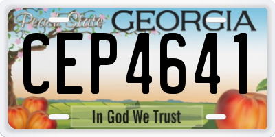 GA license plate CEP4641