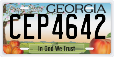 GA license plate CEP4642