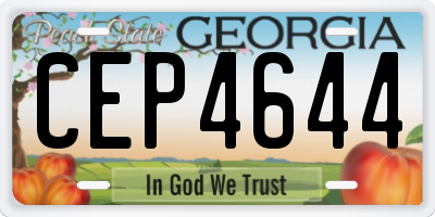 GA license plate CEP4644