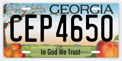 GA license plate CEP4650