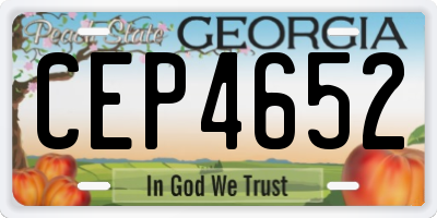 GA license plate CEP4652
