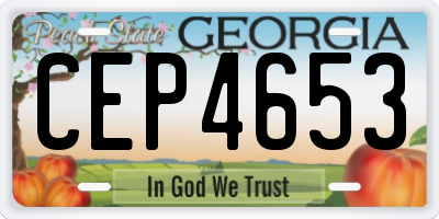 GA license plate CEP4653
