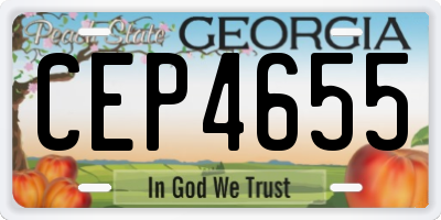 GA license plate CEP4655