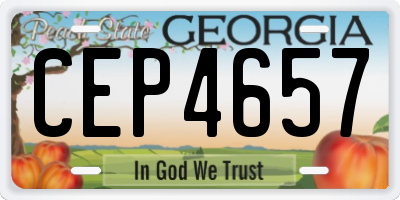 GA license plate CEP4657