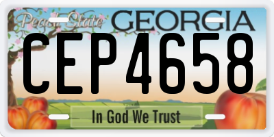 GA license plate CEP4658