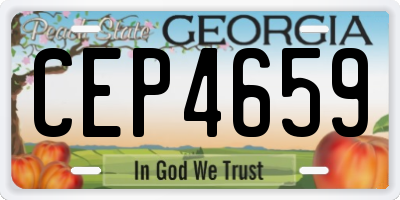 GA license plate CEP4659