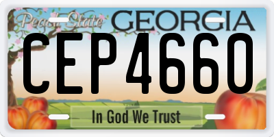 GA license plate CEP4660