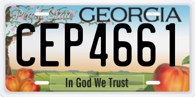GA license plate CEP4661