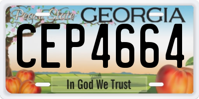 GA license plate CEP4664