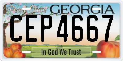 GA license plate CEP4667