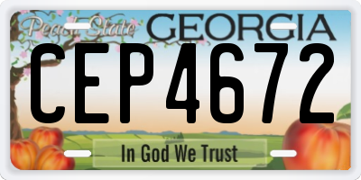 GA license plate CEP4672