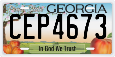 GA license plate CEP4673
