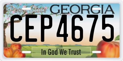 GA license plate CEP4675