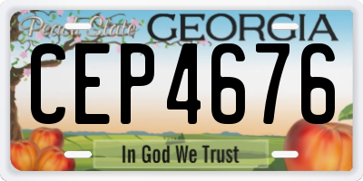 GA license plate CEP4676