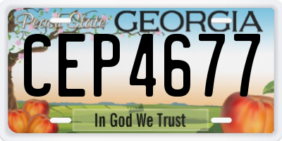 GA license plate CEP4677