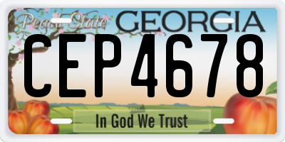 GA license plate CEP4678