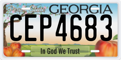 GA license plate CEP4683
