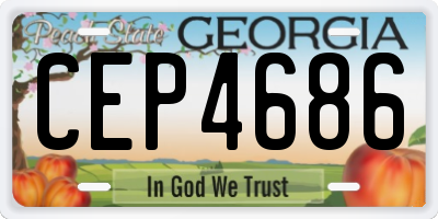 GA license plate CEP4686