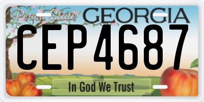 GA license plate CEP4687