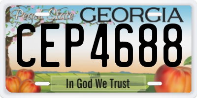 GA license plate CEP4688
