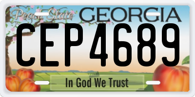 GA license plate CEP4689