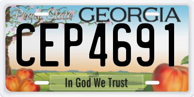 GA license plate CEP4691