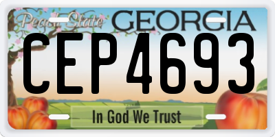 GA license plate CEP4693