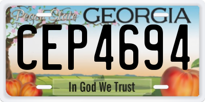 GA license plate CEP4694