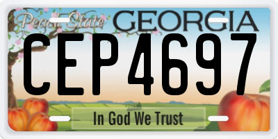 GA license plate CEP4697