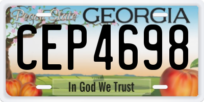 GA license plate CEP4698