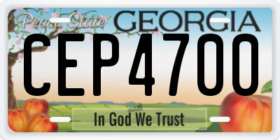 GA license plate CEP4700