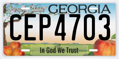 GA license plate CEP4703