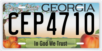GA license plate CEP4710