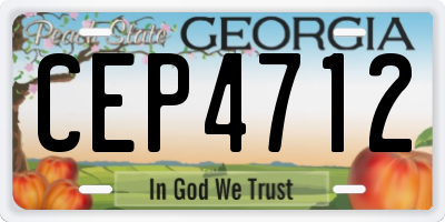GA license plate CEP4712