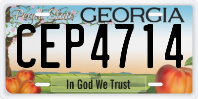 GA license plate CEP4714
