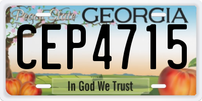 GA license plate CEP4715