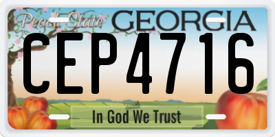 GA license plate CEP4716
