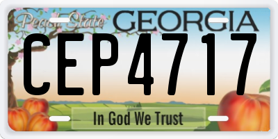GA license plate CEP4717