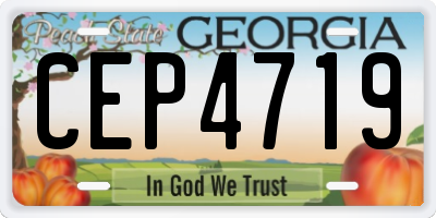GA license plate CEP4719